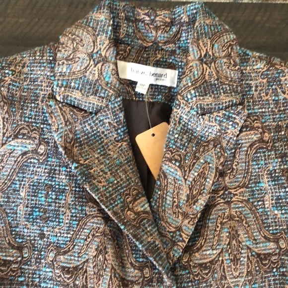NEW VTG Harve Benard Tapestry Long Sleeve Y2K Career Suit Blazer Size 10P Jacket - Picture 5 of 16